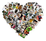Heart shaped digital photo collage