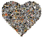 Heart shape photo collage
