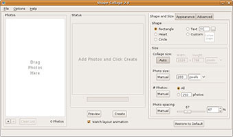 Shape Collage screenshot in Linux Ubuntu