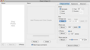 Shape Collage screenshot in Mac OS X